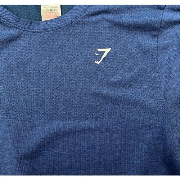 Gymshark Men Arrival Short Sleeve Blue Performance Tees with Logo Size Large EUC - Picture 4 of 8